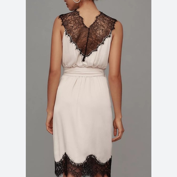 NWOT By Anthropologie Sleeveless V-Neck Lace Wrap Midi Dress - Picture 3 of 10